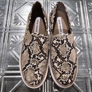 Steve Madden Women's Jalia Slip-on Snakeskin Print Sneakers